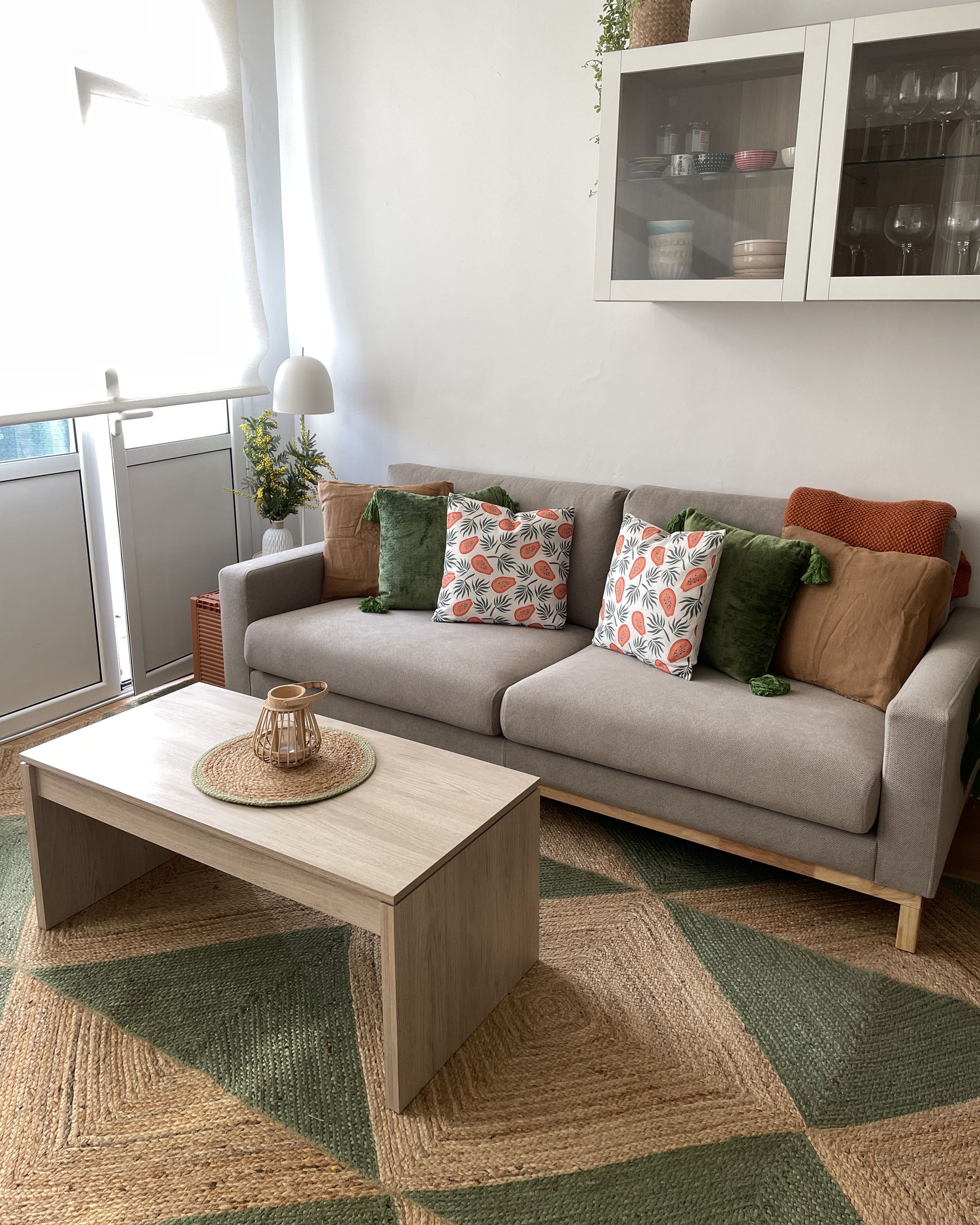 3 Seater Fabric Sofa Taupe SIGGARD