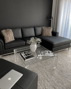 Corner Sofa OSLO Leather Black with Ottoman 5 Seater Left Hand
