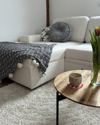 Corner Sofa Bed HRISEY Boucle White with Storage 3 Seater Right Hand