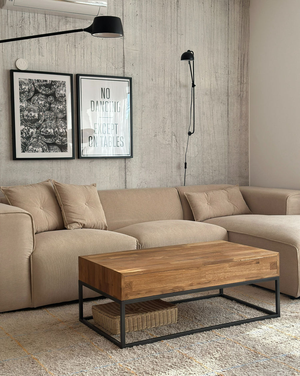 Corner Sofa DOLVA Corduroy Beige 3 Seater Left Hand