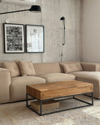 Corner Sofa DOLVA Corduroy Beige 3 Seater Left Hand