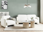 3 Seater Fabric Sofa White SALAND