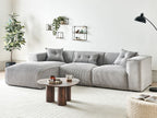 Right Hand Jumbo Cord Corner Sofa Light Grey DOLVA