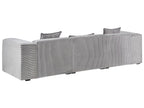 Right Hand Jumbo Cord Corner Sofa Light Grey DOLVA
