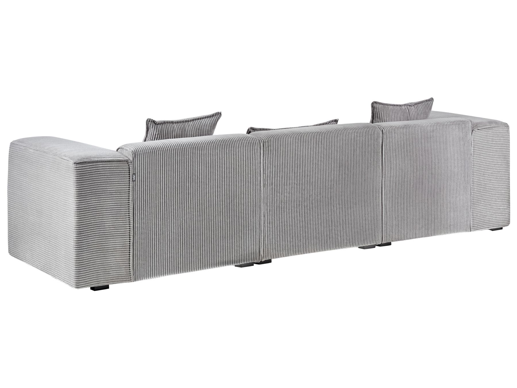 Right Hand Jumbo Cord Corner Sofa Light Grey DOLVA