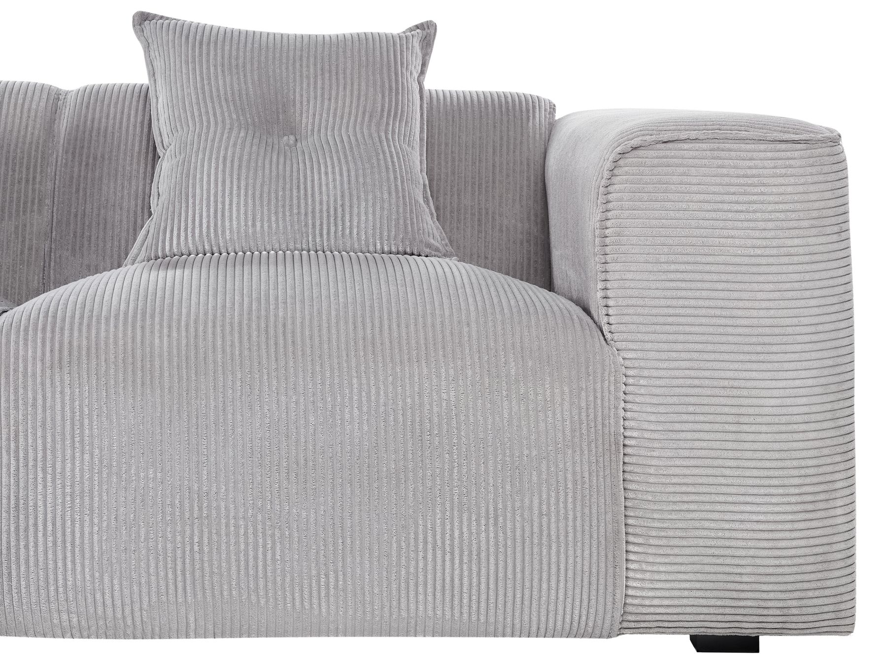 Right Hand Jumbo Cord Corner Sofa Light Grey DOLVA