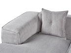 Right Hand Jumbo Cord Corner Sofa Light Grey DOLVA