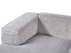 Right Hand Jumbo Cord Corner Sofa Light Grey DOLVA