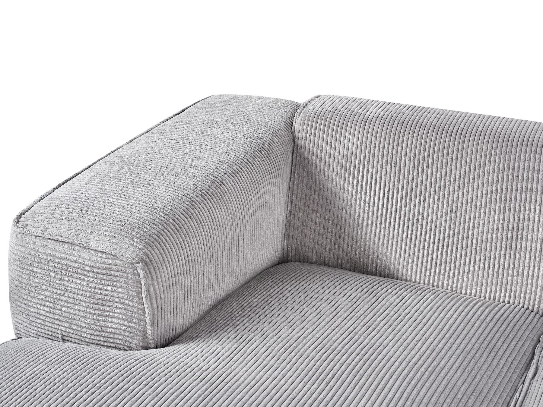 Right Hand Jumbo Cord Corner Sofa Light Grey DOLVA