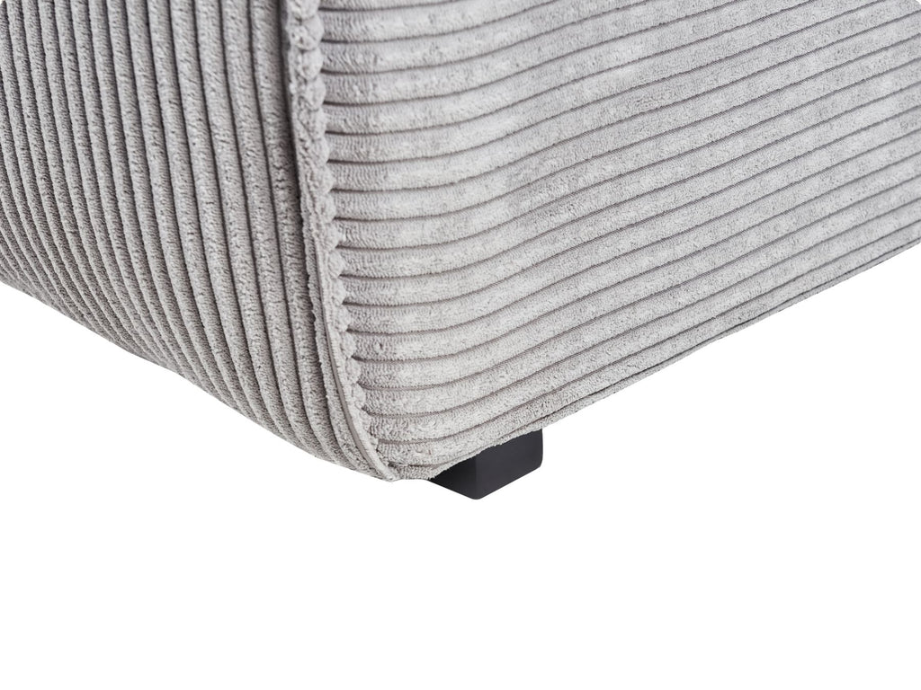 Right Hand Jumbo Cord Corner Sofa Light Grey DOLVA