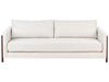 Sofa Bed Fabric Off-White 3 Seater