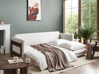 Sofa Bed ORSA Fabric Off-White 3 Seater