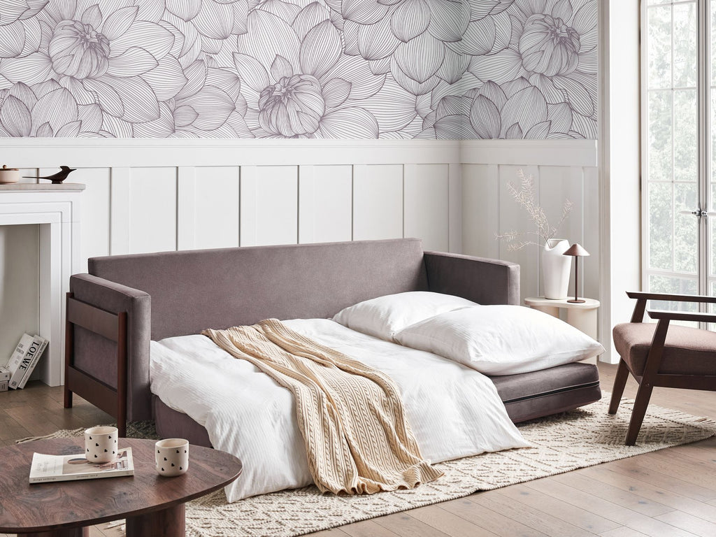 Sofa Bed ORSA Fabric Taupe 3 Seater