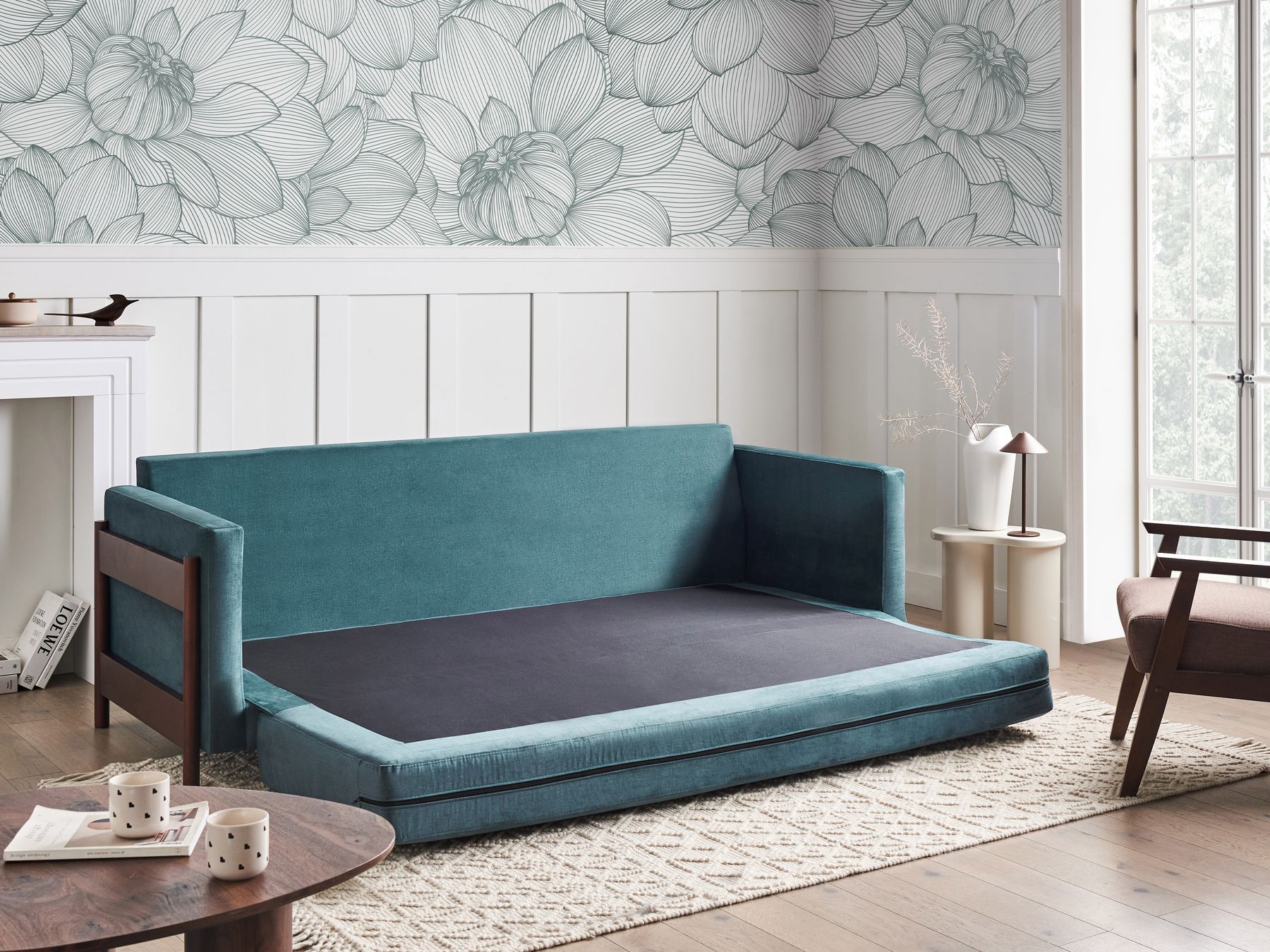 Sofa Bed ORSA Fabric Green 3 Seater