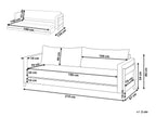 Sofa Bed ORSA Fabric Off-White 3 Seater