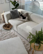2 Seater Modular Corduroy Sofa White FALSTERBO