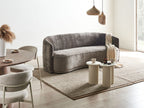 3 Seater Fabric Sofa Brown ROSET