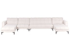 Modular U-Shape Sofa Bed ALNES Boucle White 6 Seater