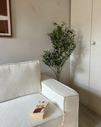 Sofa Bed VUOKATTI Boucle Off-White 3 Seater