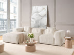 Corner Sofa DOLVA Corduroy Off-White 3 Seater Right Hand
