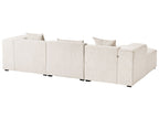 Corner Sofa DOLVA Corduroy Off-White 3 Seater Right Hand