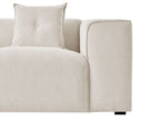 Corner Sofa DOLVA Corduroy Off-White 3 Seater Right Hand