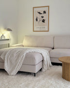 Corner Sofa MALOY Chenille Off-White 3 Seater Right Hand