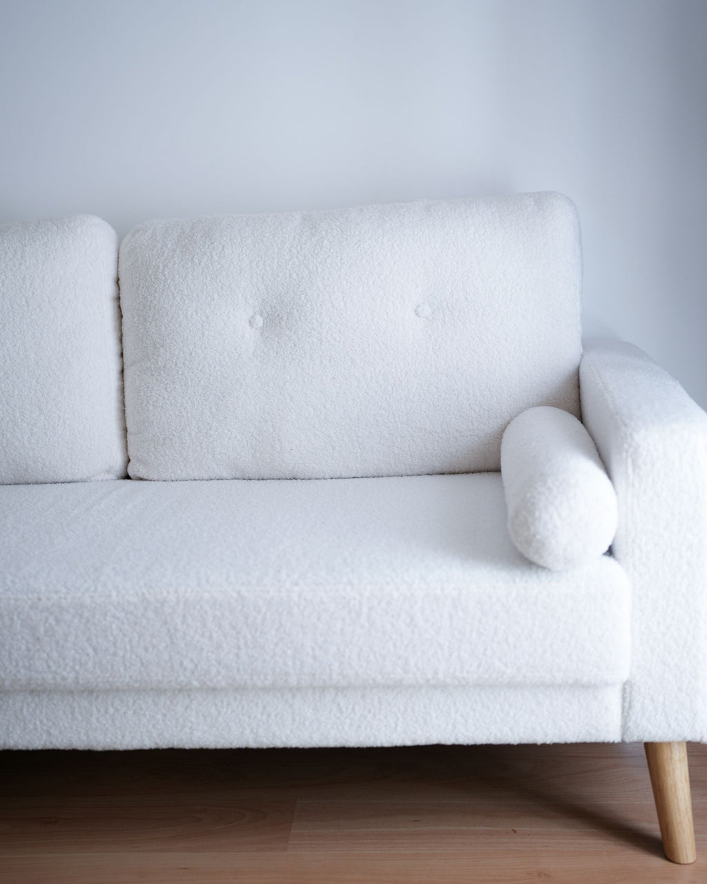 2 Seater Boucle Sofa Off-White KALMAR