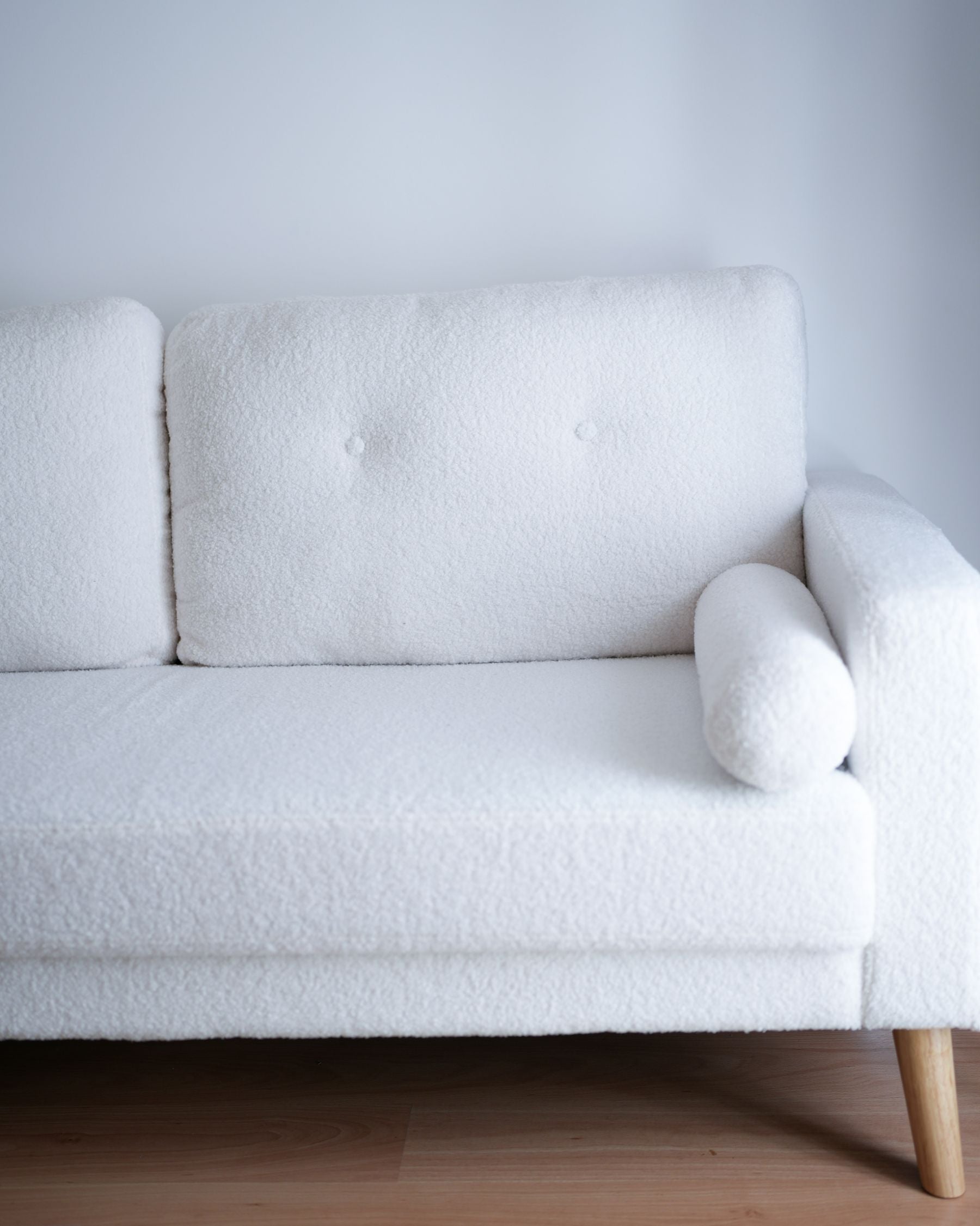 2 Seater Boucle Sofa Off-White KALMAR