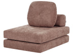Single Sofa Bed OLDEN Fabric Brown