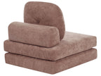 Single Sofa Bed OLDEN Fabric Brown