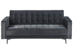 Sofa Bed ABERDEEN Velvet Black 3 Seater