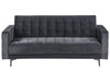 Sofa Bed Velvet Black 3 Seater