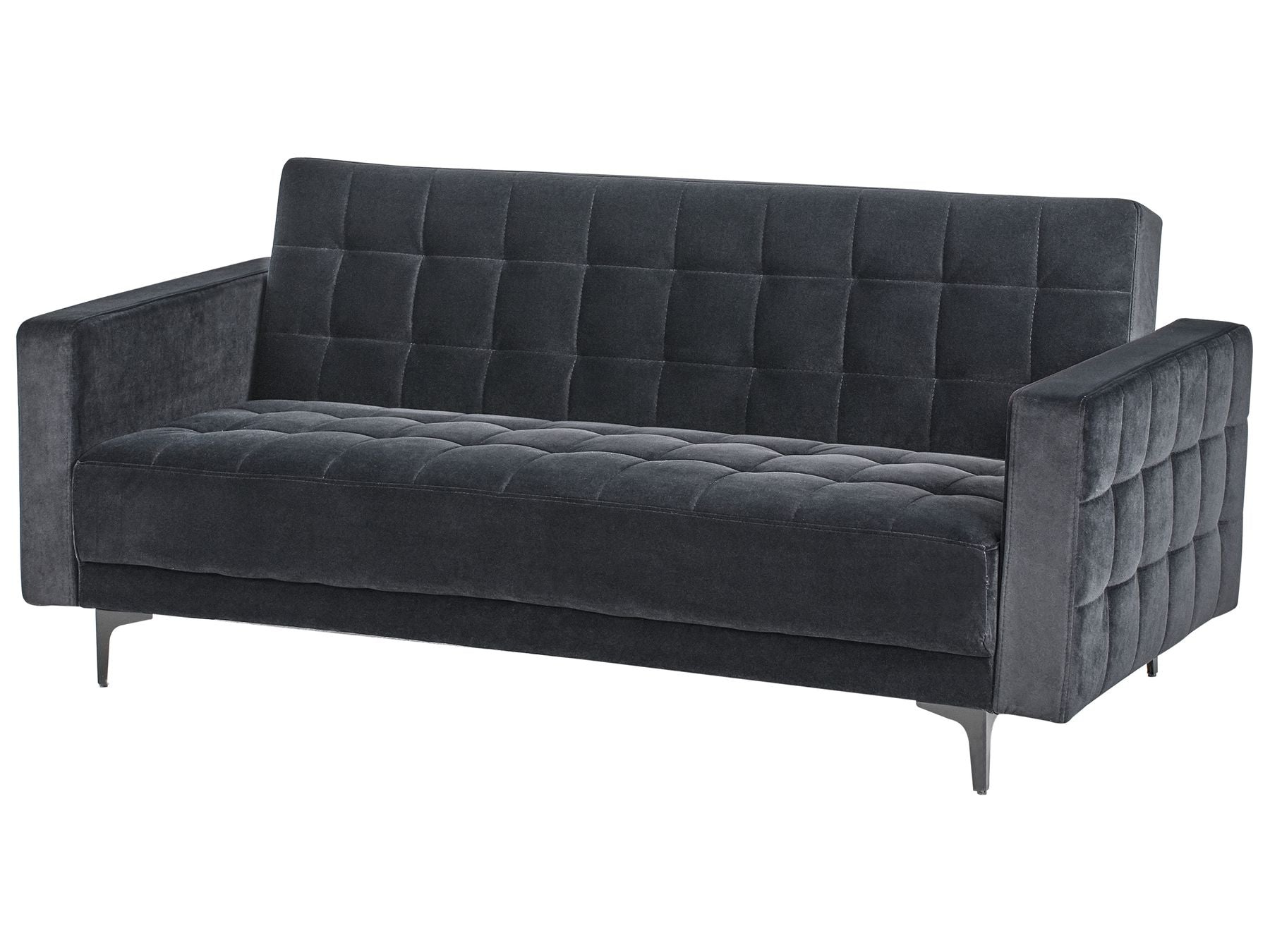Sofa Bed ABERDEEN Velvet Black 3 Seater