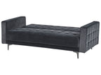 Sofa Bed ABERDEEN Velvet Black 3 Seater