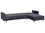 Modular Corner Sofa Bed ABERDEEN Velvet Black 4 Seater Left Hand