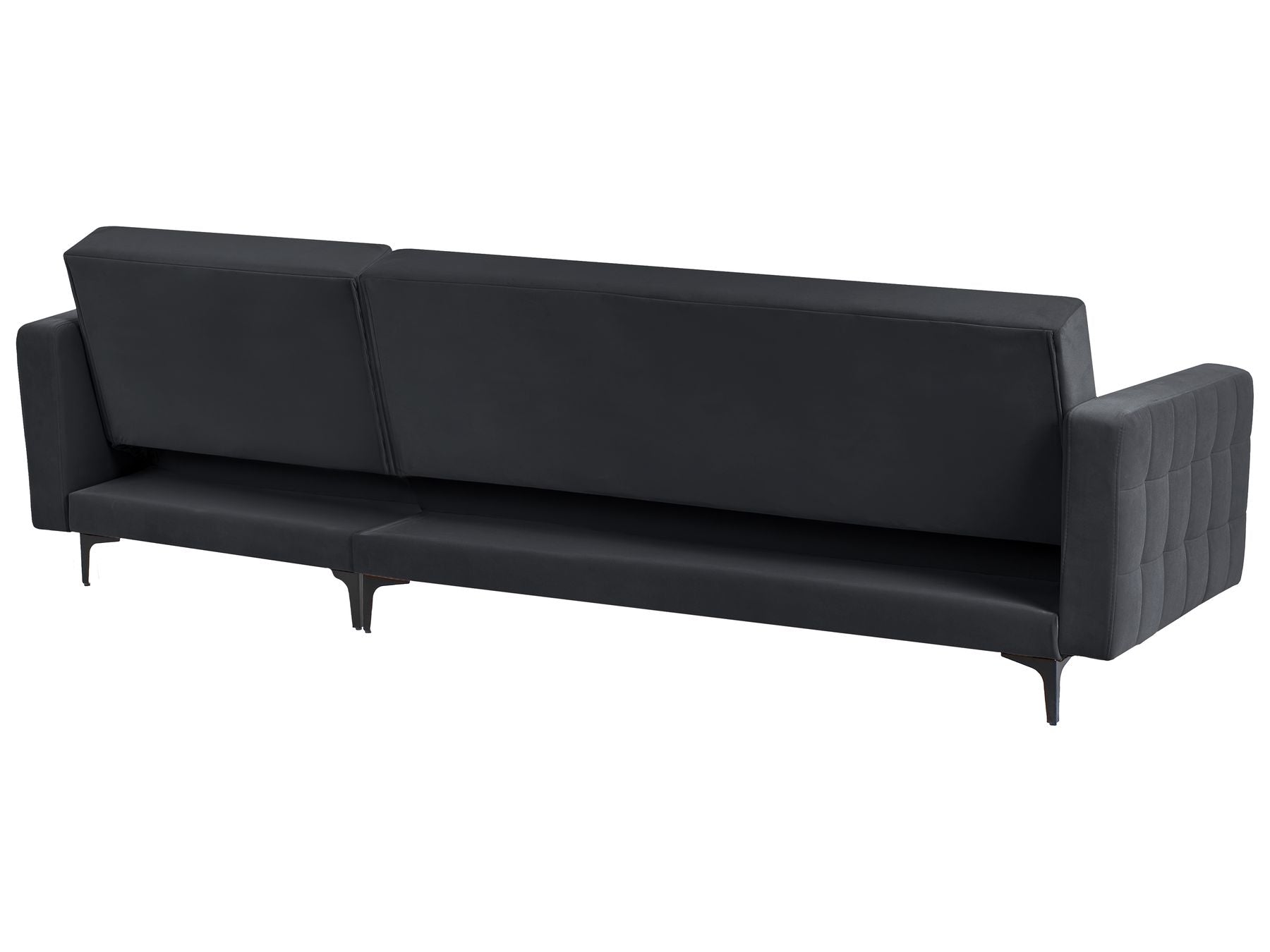 Modular Corner Sofa Bed ABERDEEN Velvet Black 4 Seater Left Hand