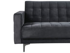 Modular Corner Sofa Bed ABERDEEN Velvet Black 4 Seater Left Hand