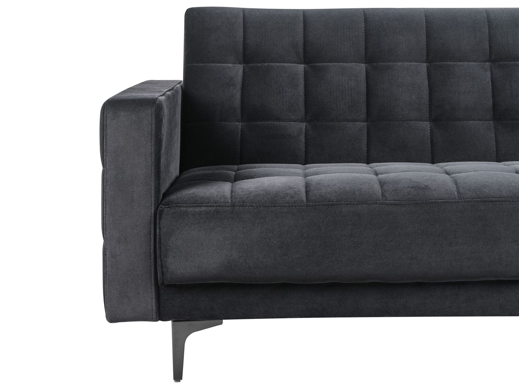 Modular Corner Sofa Bed ABERDEEN Velvet Black 4 Seater Left Hand