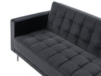 Modular Corner Sofa Bed ABERDEEN Velvet Black 4 Seater Left Hand