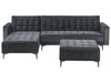 Modular Corner Sofa Bed Velvet Black 4 Seater Right Hand