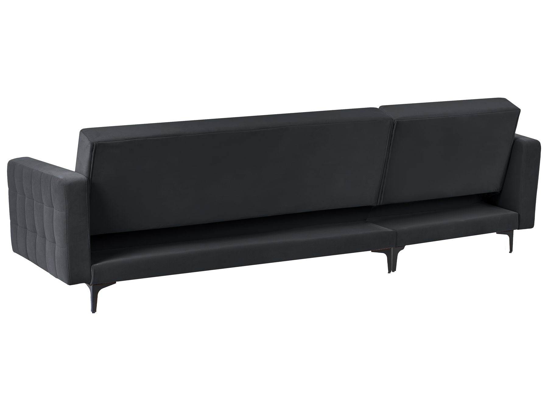 Modular Corner Sofa Bed ABERDEEN Velvet Black 4 Seater Right Hand