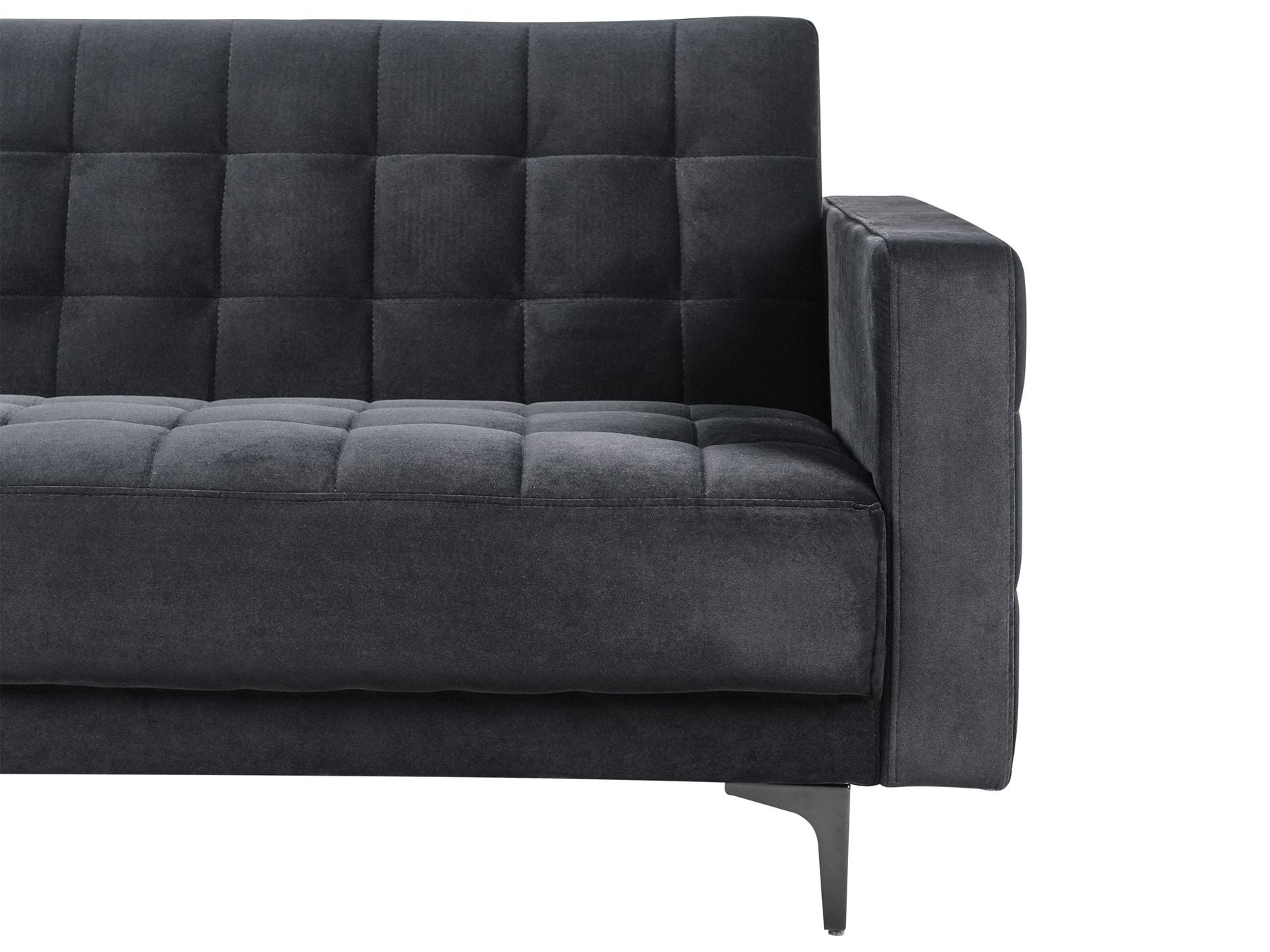 Modular Corner Sofa Bed ABERDEEN Velvet Black 4 Seater Right Hand