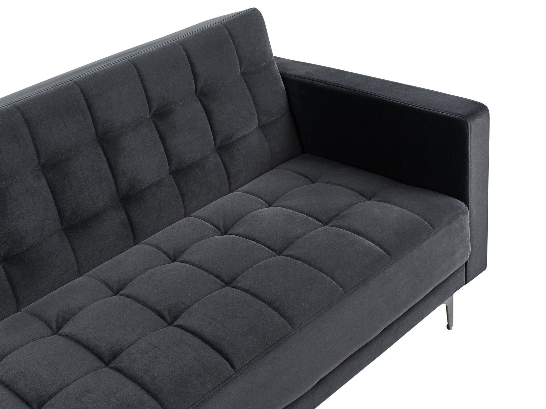 Modular Corner Sofa Bed ABERDEEN Velvet Black 4 Seater Right Hand