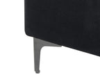 Modular Corner Sofa Bed ABERDEEN Velvet Black 4 Seater Right Hand