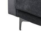 Modular U-Shape Sofa Bed ABERDEEN Velvet Black 5 Seater