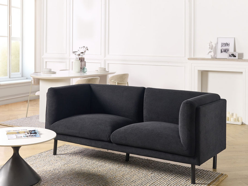 2 Seater Fabric Sofa Black VORGOD