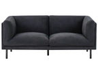 2 Seater Fabric Sofa Black VORGOD