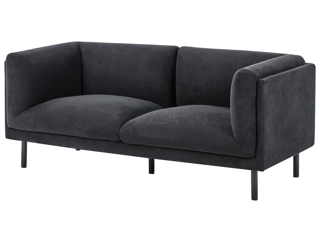 2 Seater Fabric Sofa Black VORGOD