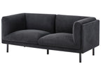 2 Seater Fabric Sofa Black VORGOD